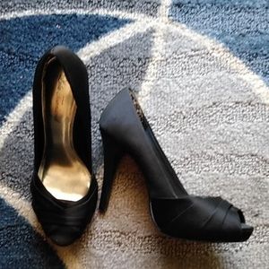 Black satin pumps!
